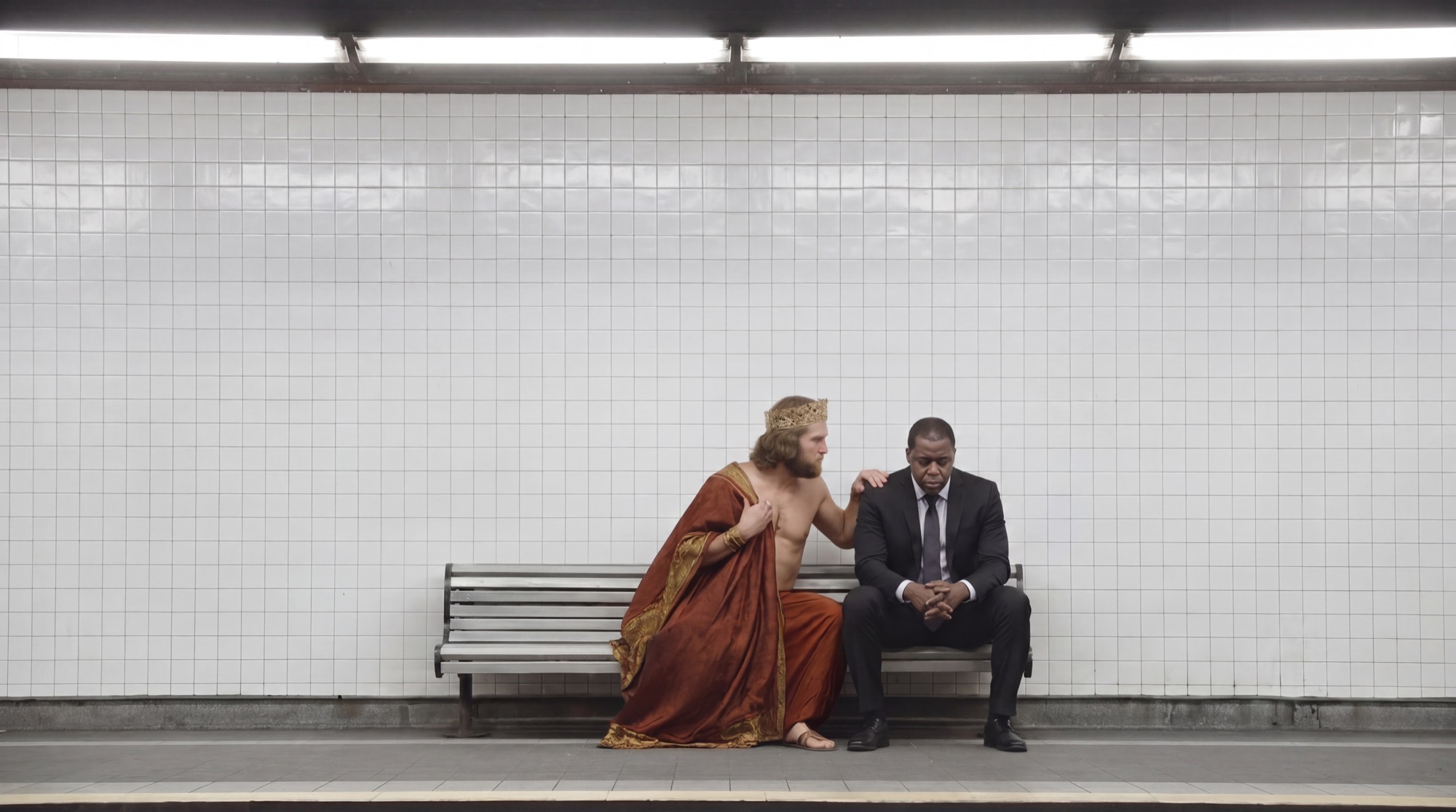 King Motus subway poster mockup — out-of-home campaign placement.