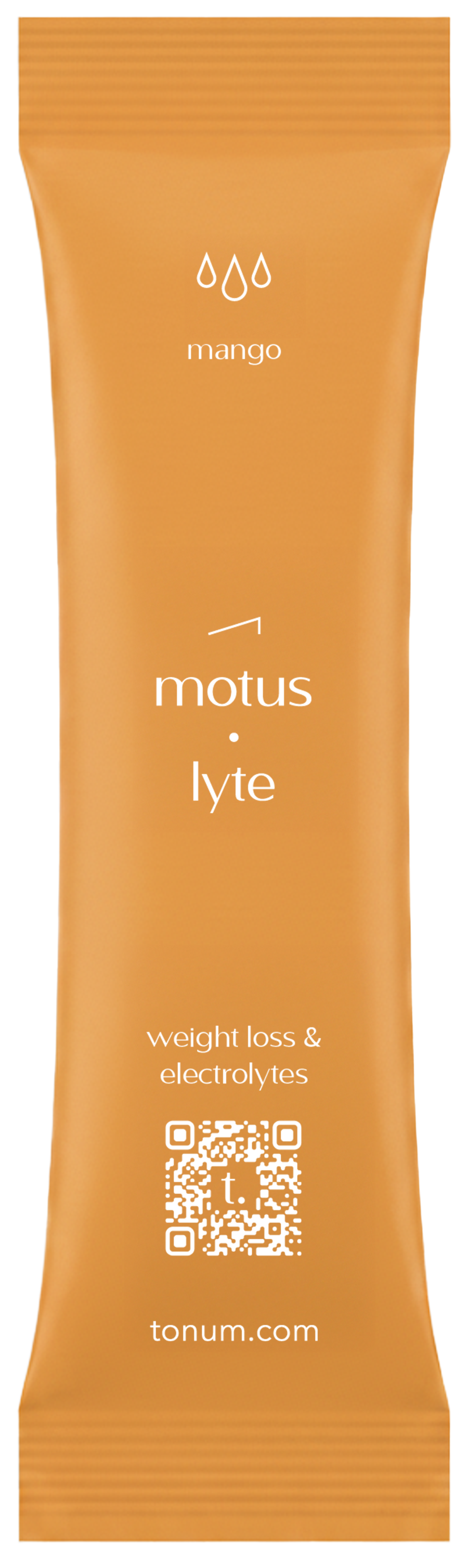 Motus Drink Mix — Mango, front-facing product render.