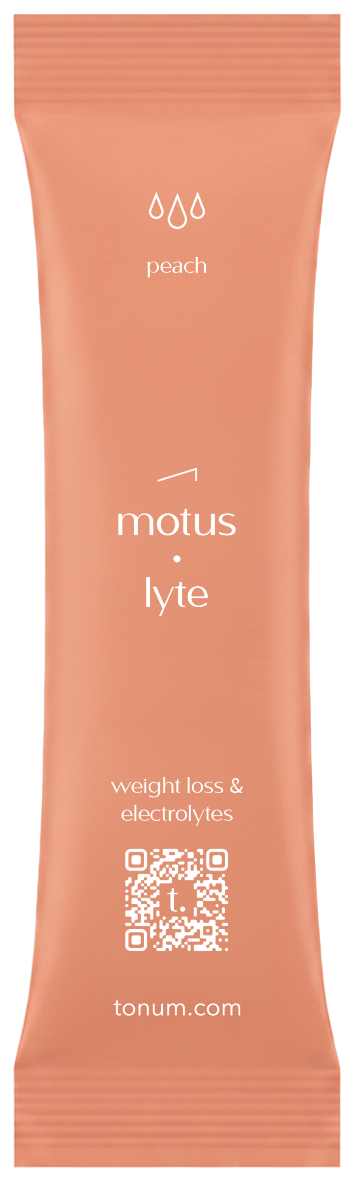 Motus Drink Mix — Peach, front-facing product render.